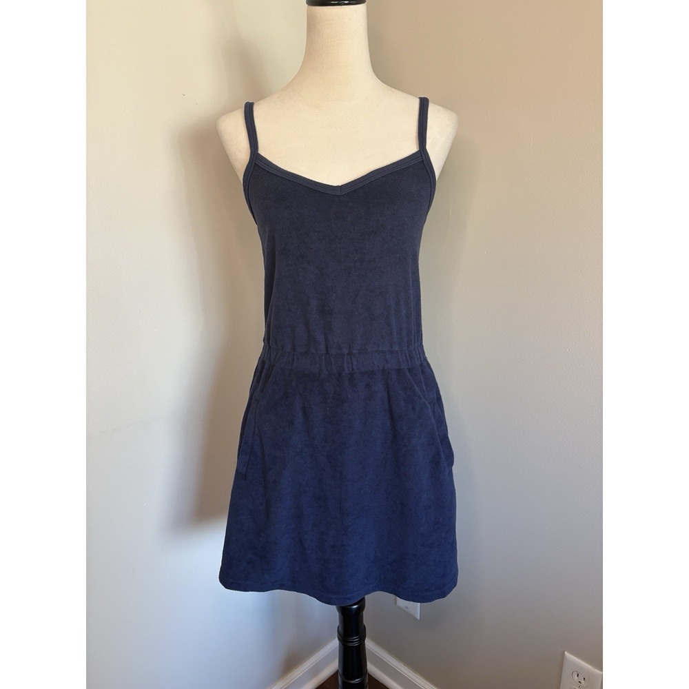 OFFLINE by Aerie Mini Dress Navy Blue Terry Cloth Pockets Beach Women's Small